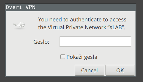Good old (partially translated ;) dialog with password input.