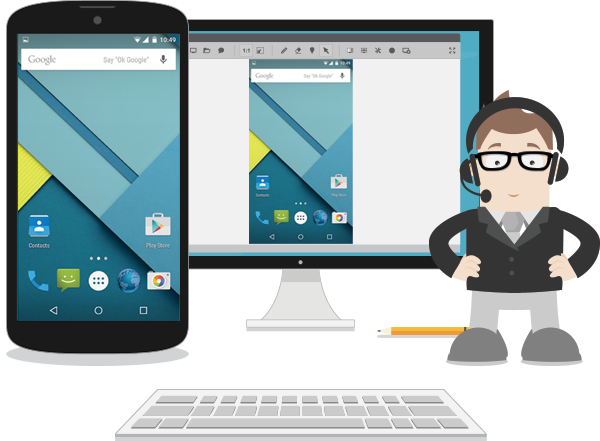 Remote support of an Android device through real-time screen sharing with ISL Light 3.0 for Android